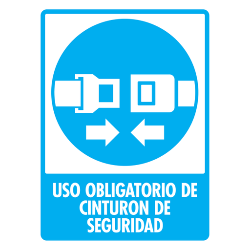 Señal Uso Obligatorio de Cinturón de Seguridad Modelo 117 de Estireno Normal 30×40 cm