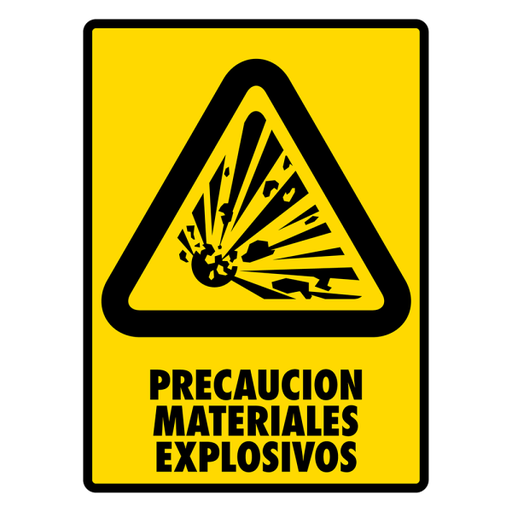 Señal Precaución Materiales Explosivos Modelo 127 de Estireno Normal 30×40 cm