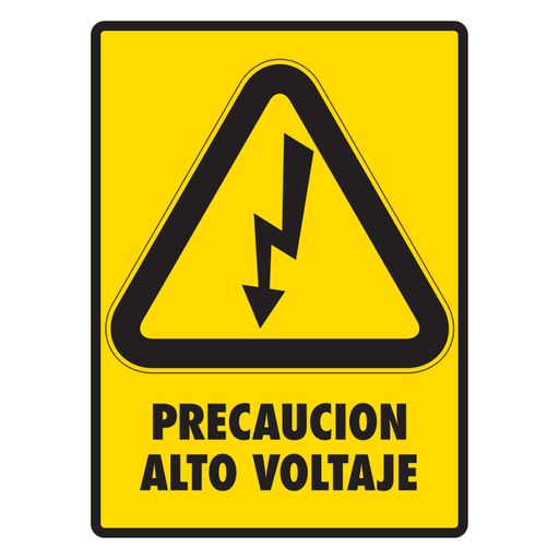 Señal Precaución Alto Voltaje Modelo 129 de Estireno Fotoluminiscente 20×25 cm