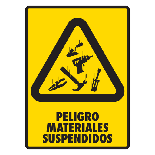 Señal Peligro Materiales Suspendidos Modelo 146 de Estireno Normal 30×40 cm