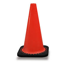 [SR1003-N90] Cono De Pvc Naranja/ Base Negra 90Cm 