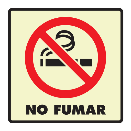 [SH292A06U] Señal No Fumar Modelo 292 en Acrílico Cristal (de 2.5 mm) Fotoluminiscente 20×20 cm