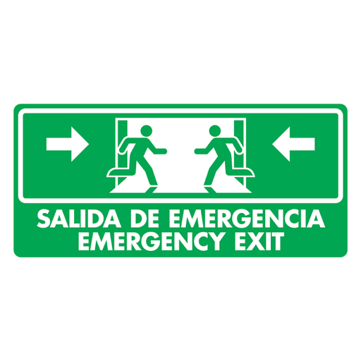 [SA027N05] -Señal Salida de Emergencia (Español e Inglés) Modelo 027 de Estireno Normal 15×30 cm