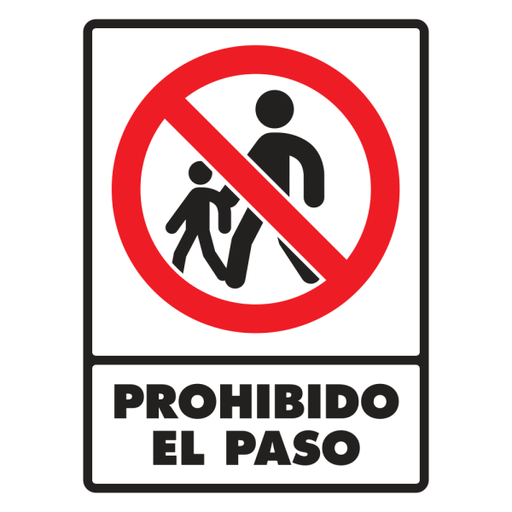 [SC062N07] -Señal Prohibido el Paso Modelo 062 de Estireno Normal 20×25 cm