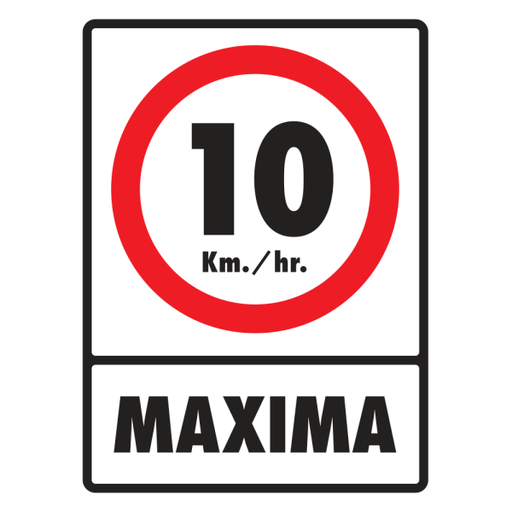 [SC078N07] Señal Máxima (10 km./hr.) Modelo 078 de Estireno Normal 20×25 cm