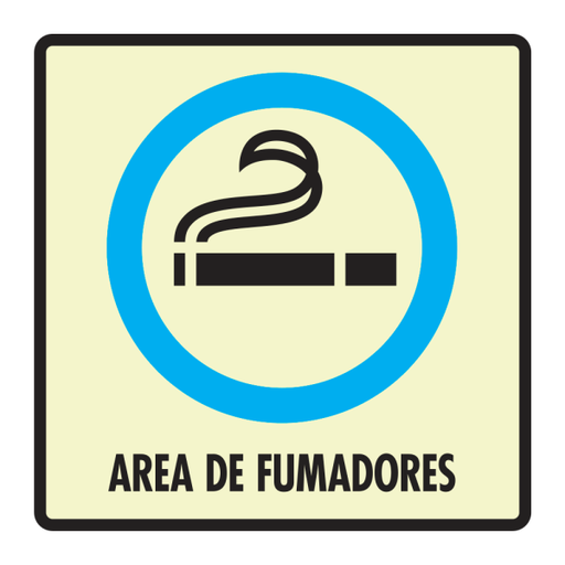 [SC088N08] -Señal Área de Fumadores Modelo 088 de Estireno Normal 25×25 cm