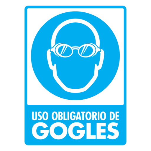 [SD100N13] Señal Uso Obligatorio de Gogles Modelo 100 de Estireno Normal 30×40 cm