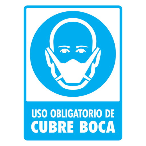 [SD106N13] -Señal Uso Obligatorio de Cubre Boca Modelo 106 de Estireno Normal 30×40 cm