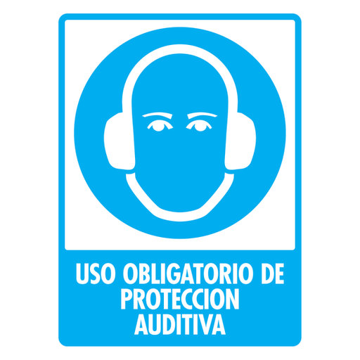 [SD107N13] -Señal Uso Obligatorio de Protección Auditiva Modelo 107 de Estireno Normal 30×40 cm