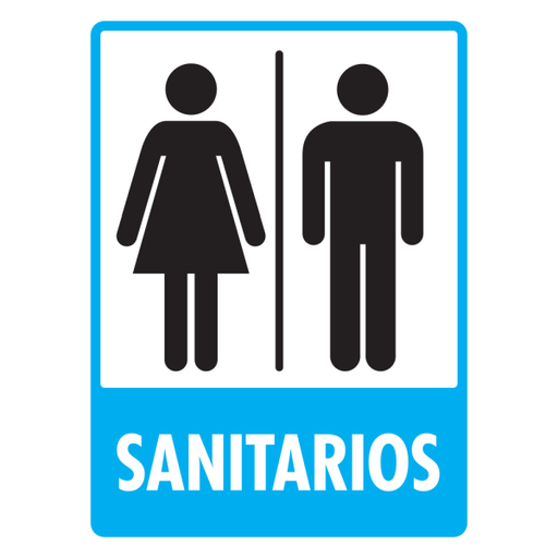 [SF234N07] -Señal Sanitarios (Dama y Caballero) Modelo 234 de Estireno Normal 20×25 cm