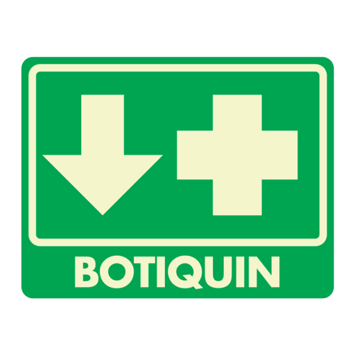 [SH278A04U] Señal Botiquín Modelo 278 en Acrílico Cristal (de 2.5 mm) Fotoluminiscente 15×20 cm